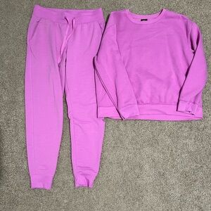 Athletic Works Pink Jogger Sweatpants Relaxed Fit pants size S top size L